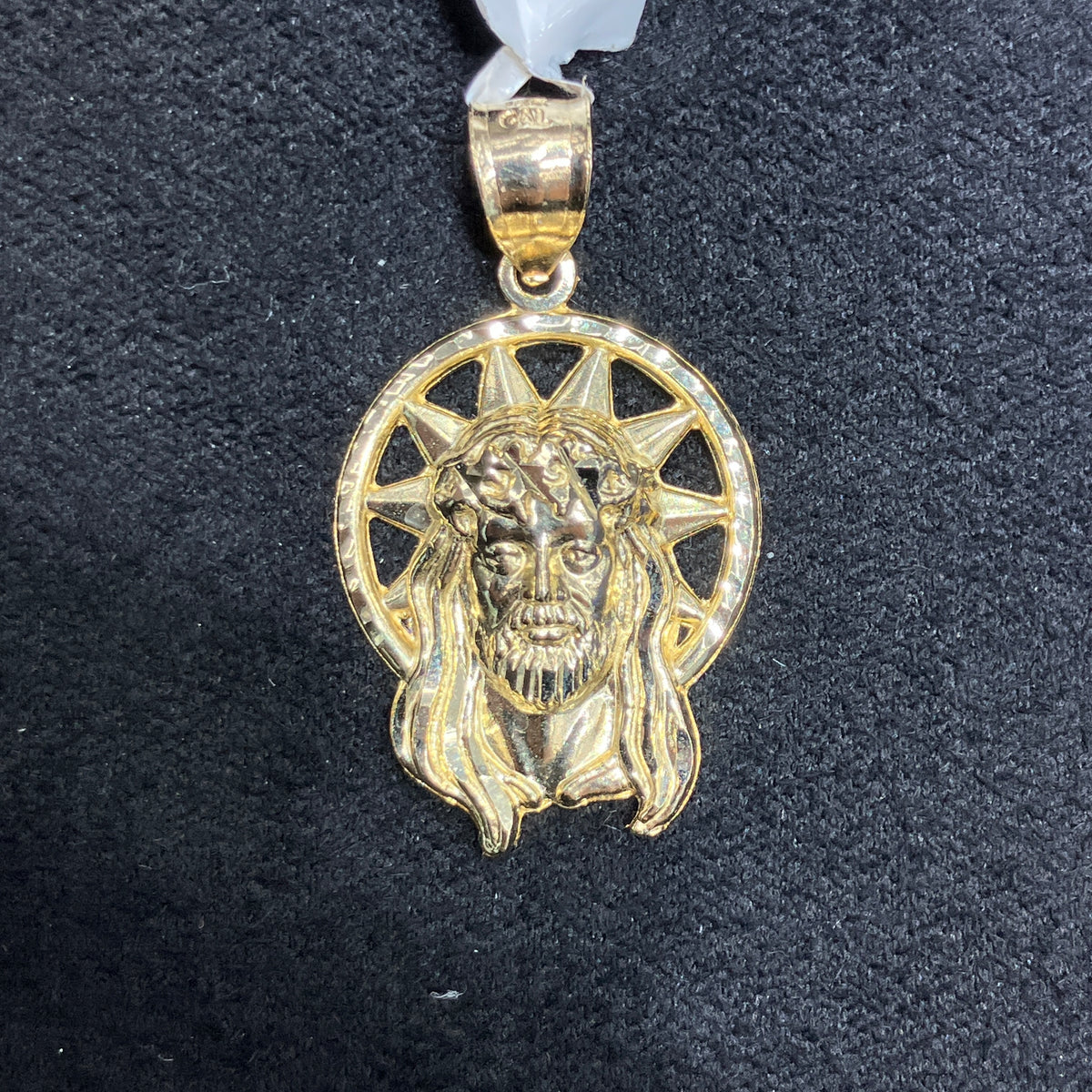 Jesus Head with Halo Charm 10k Yellow Gold Unisex for Any Occasion
