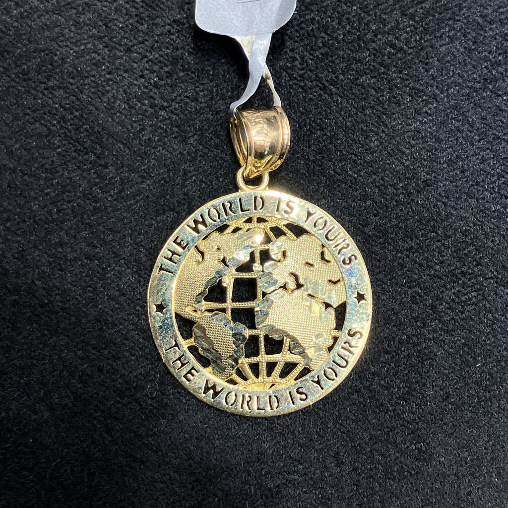 Light Weight Globe Charm 10k Real Gold Charm Unisex