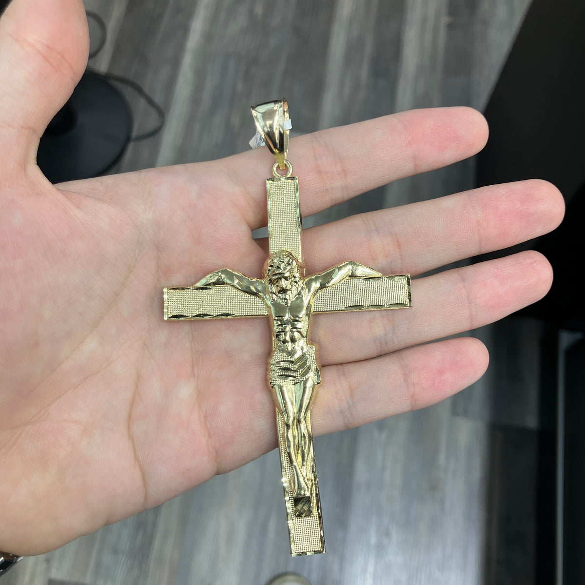 10k Gold Huge Cross with Jesus Crucifix Extra Large