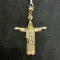 Full Body Jesus Standing Cross 10k Gold Cross Charm Pendant Unisex
