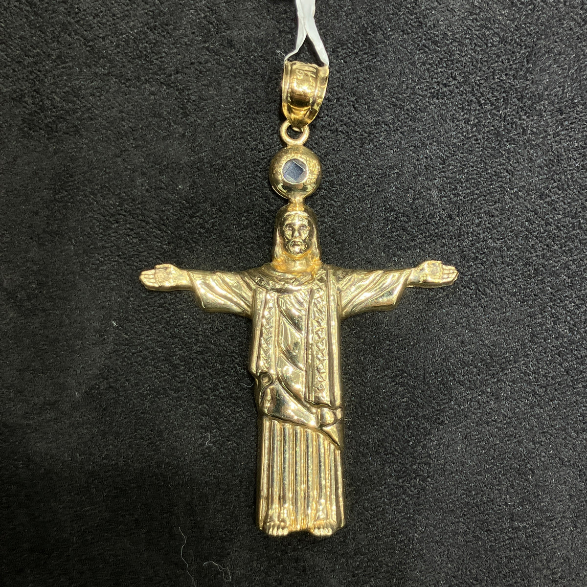 Full Body Jesus Standing Cross 10k Gold Cross Charm Pendant Unisex