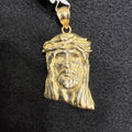 Medium Size Jesus Head Charm 10k Yellow Gold Unisex