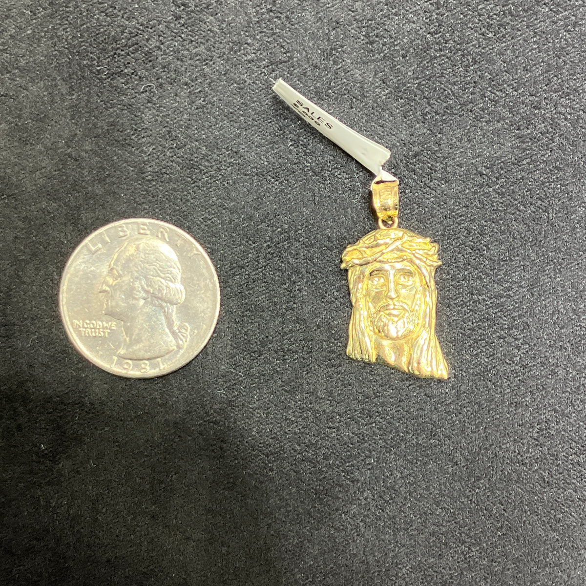 Medium Size Jesus Head Charm 10k Yellow Gold Unisex