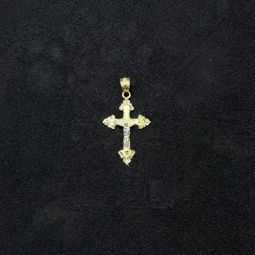 10k Two-Toned Gold Classic Crucifix Cross Charm Pendant