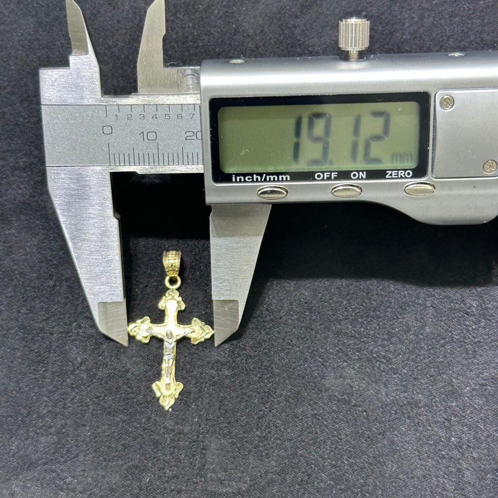 10k Two-Toned Gold Classic Crucifix Cross Charm Pendant