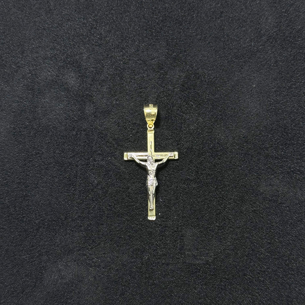 Simple 10k Real Gold Crucifix Charm for Men & Women