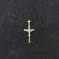 Simple 10K Multi-Tone Gold Crucifix Charm