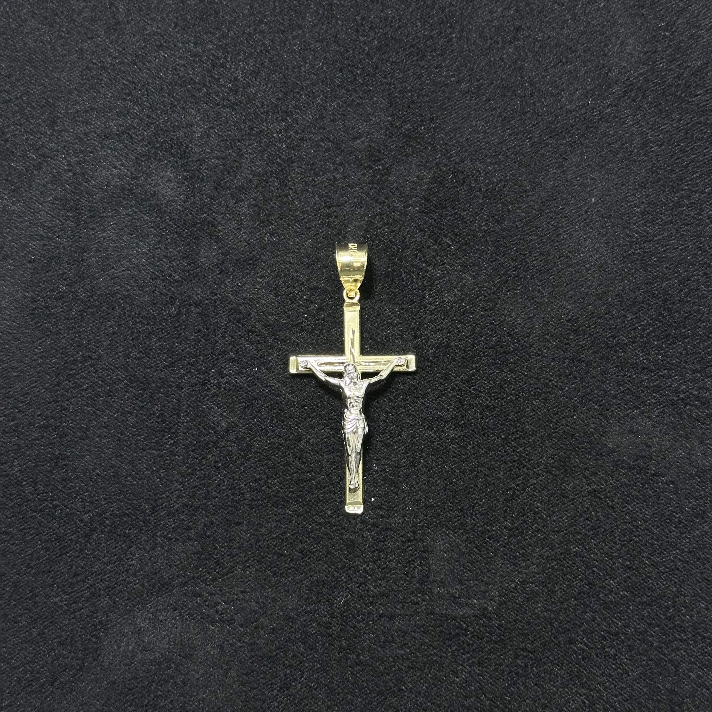 Simple 10k Real Gold Crucifix Charm for Men & Women
