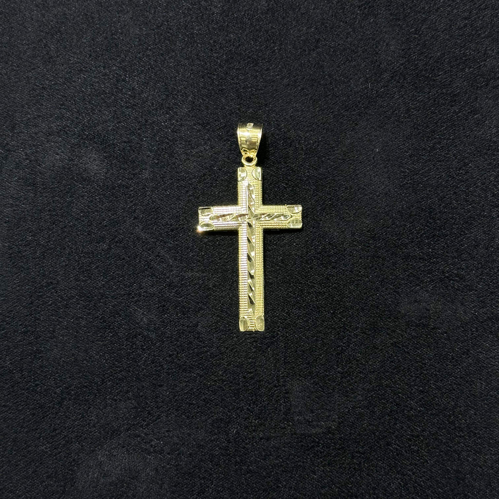 10k Diamond Cut Cross Charm Medium & Small Size for Men & Women