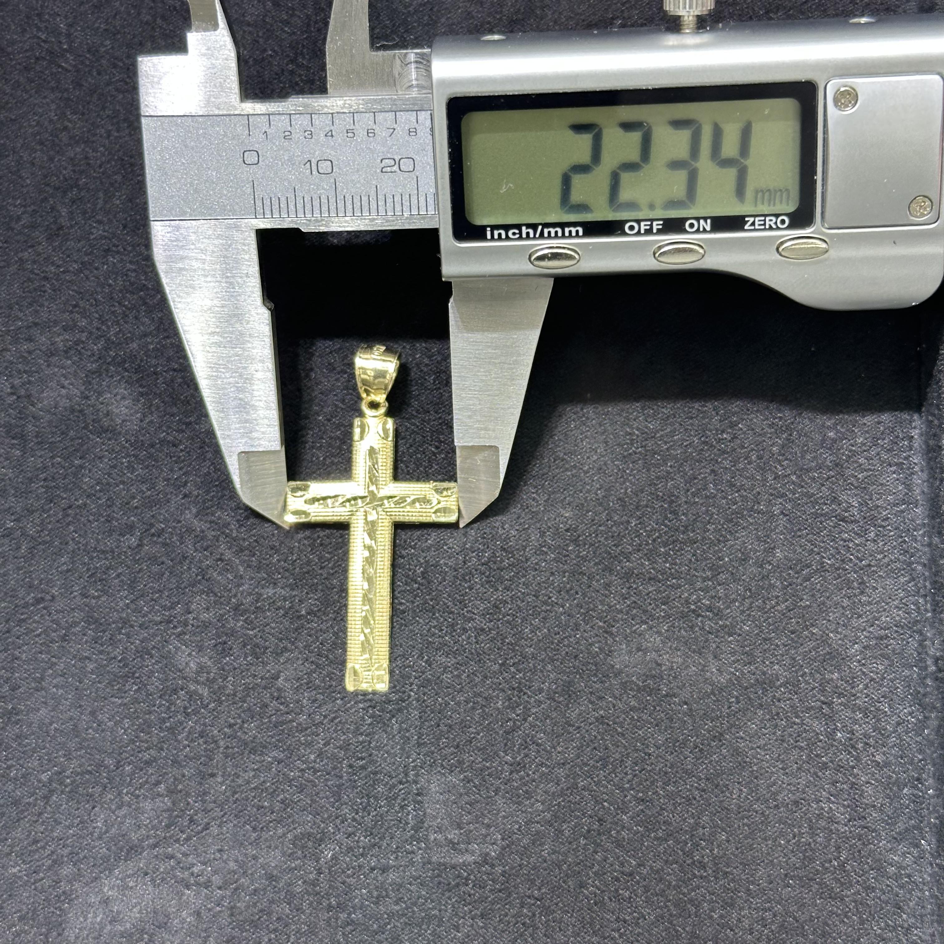 10k Diamond Cut Cross Charm Medium & Small Size for Men & Women