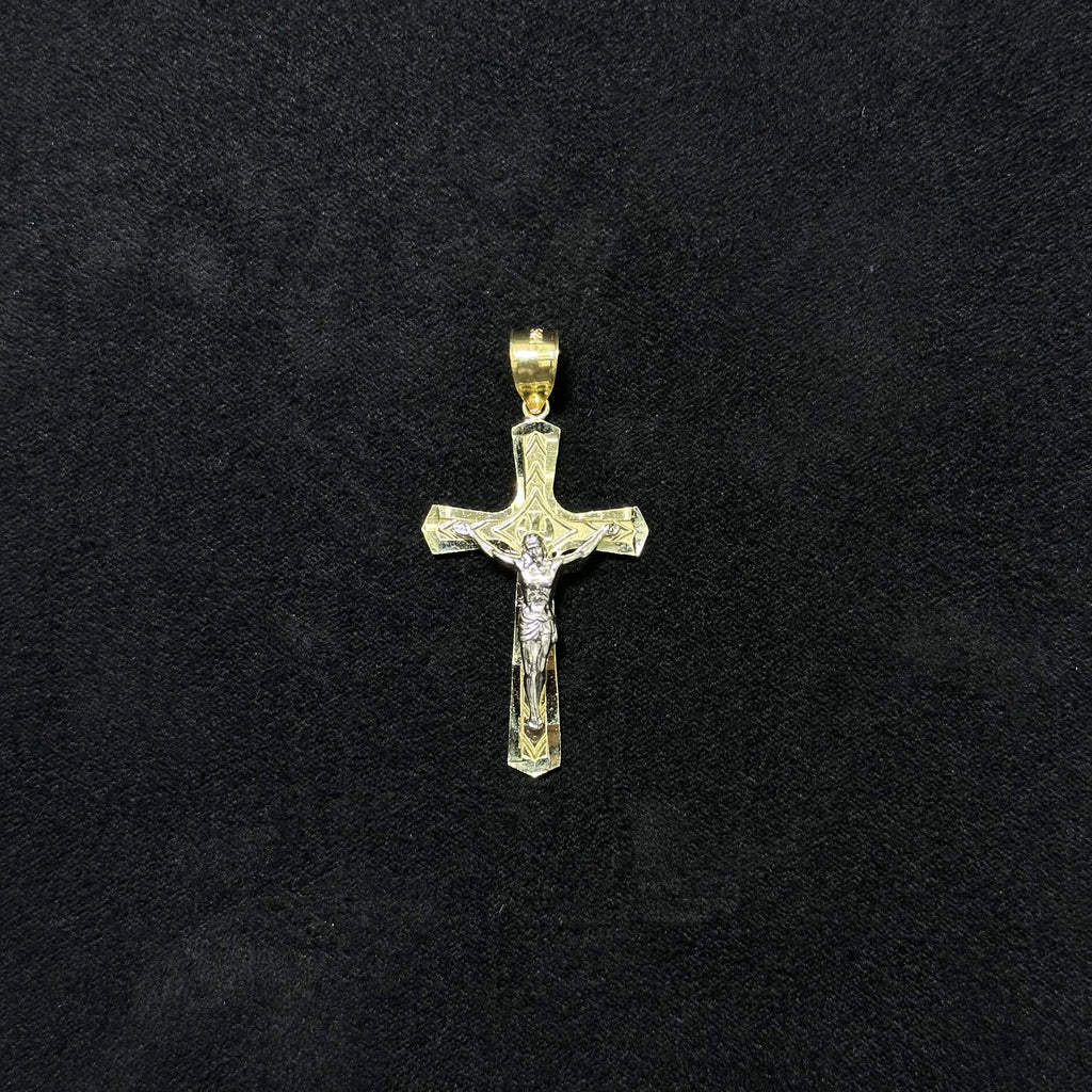 10K Gold Crucifix Cross Pendant Jesus Christ Charm Religious