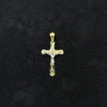 10K Multi-Tone Gold Jesus Crucifix Cross Pendant