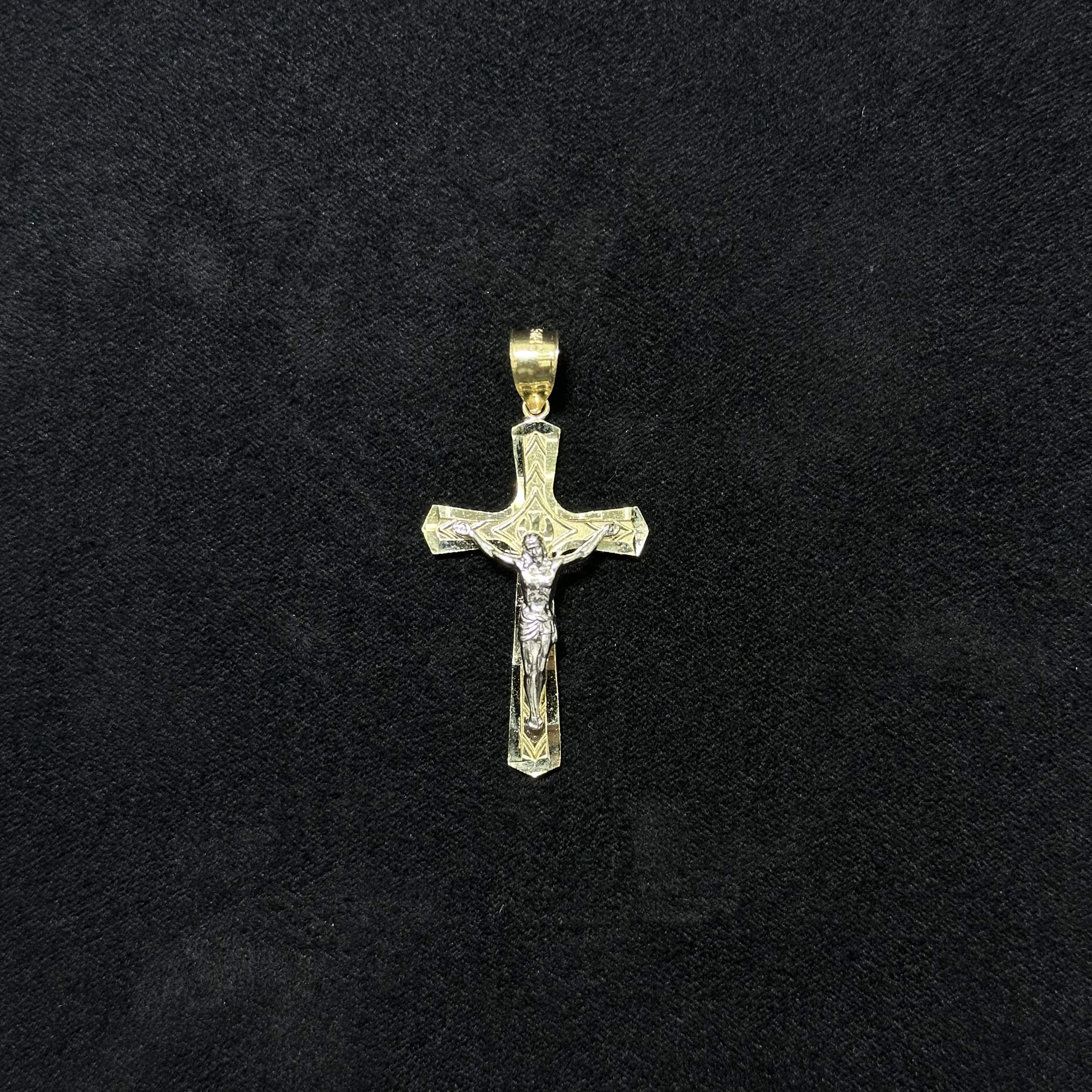 10K Gold Crucifix Cross Pendant Jesus Christ Charm Religious