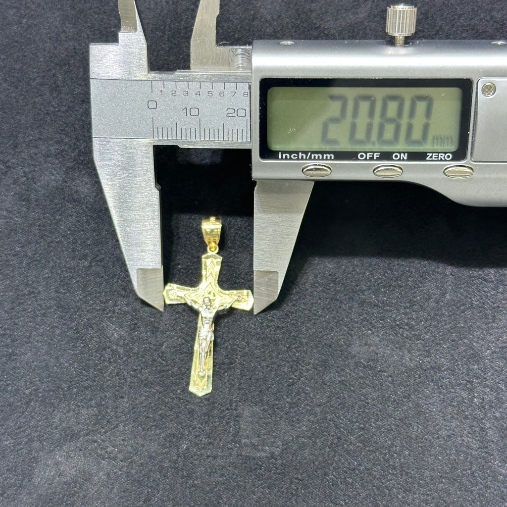 10K Gold Crucifix Cross Pendant Jesus Christ Charm Religious