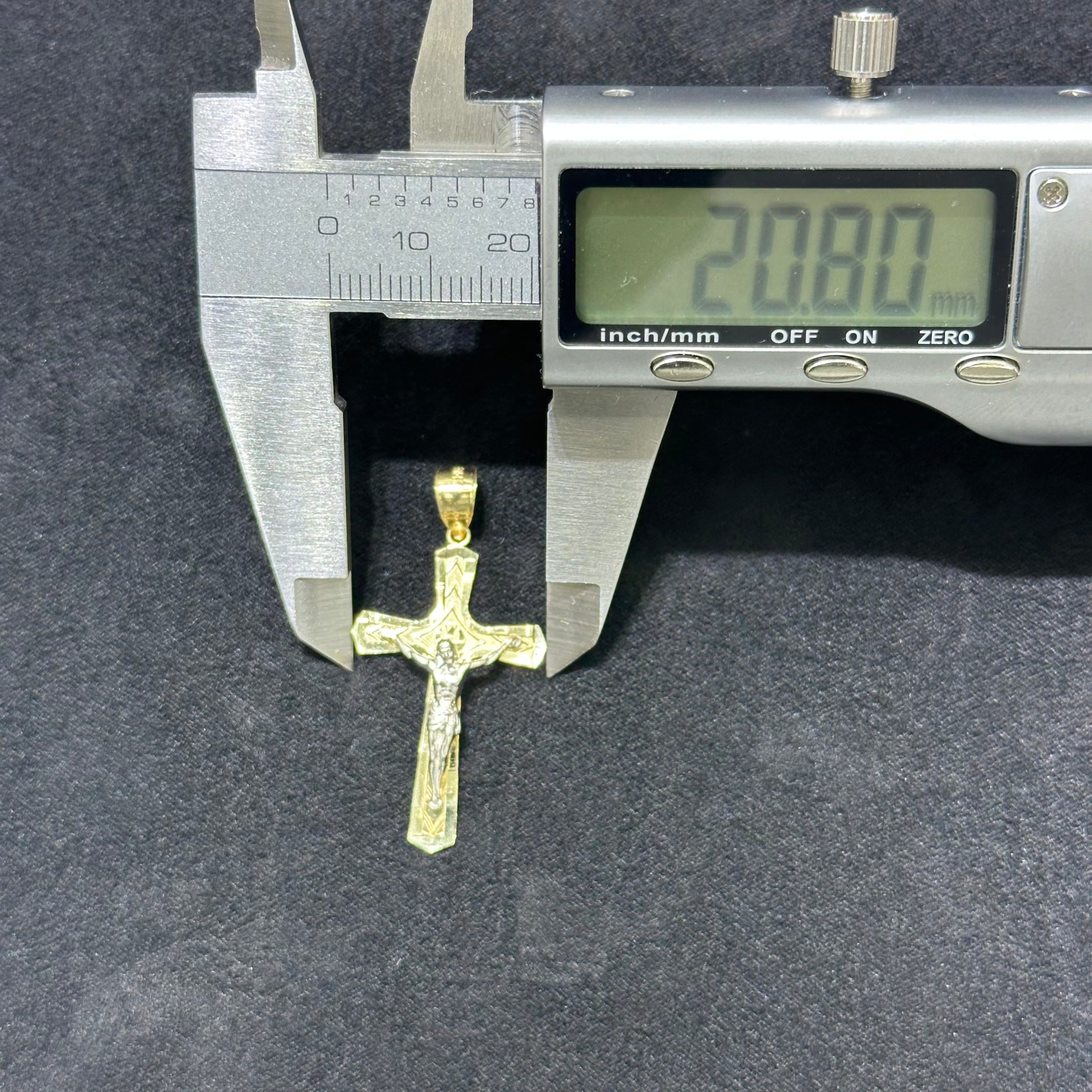 10K Gold Crucifix Cross Pendant Jesus Christ Charm Religious