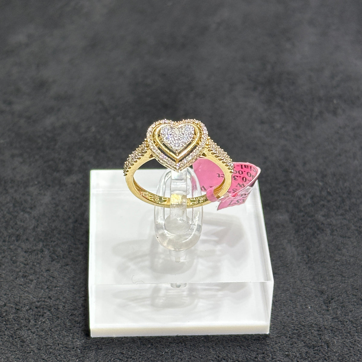 Natural Diamond 0.35CTW 10k Yellow Gold Heart Ring for Her