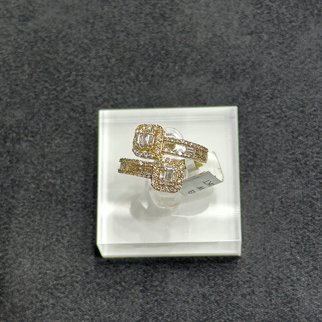 0.83CTW Natural Diamond With 10K Yellow Gold Diamond Ring for Women