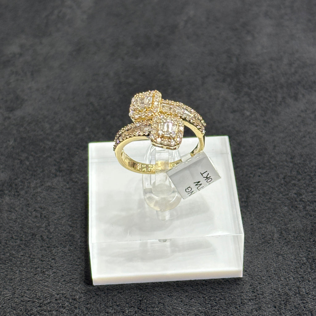 0.83CTW Natural Diamond With 10K Yellow Gold Diamond Ring for Women