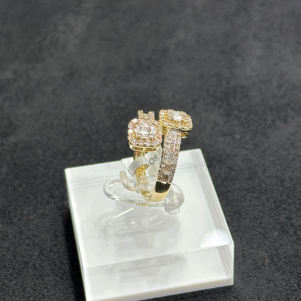 0.83CTW Natural Diamond With 10K Yellow Gold Diamond Ring for Women