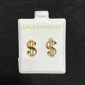 10K Yellow Gold Dollar Sign Stud Earrings