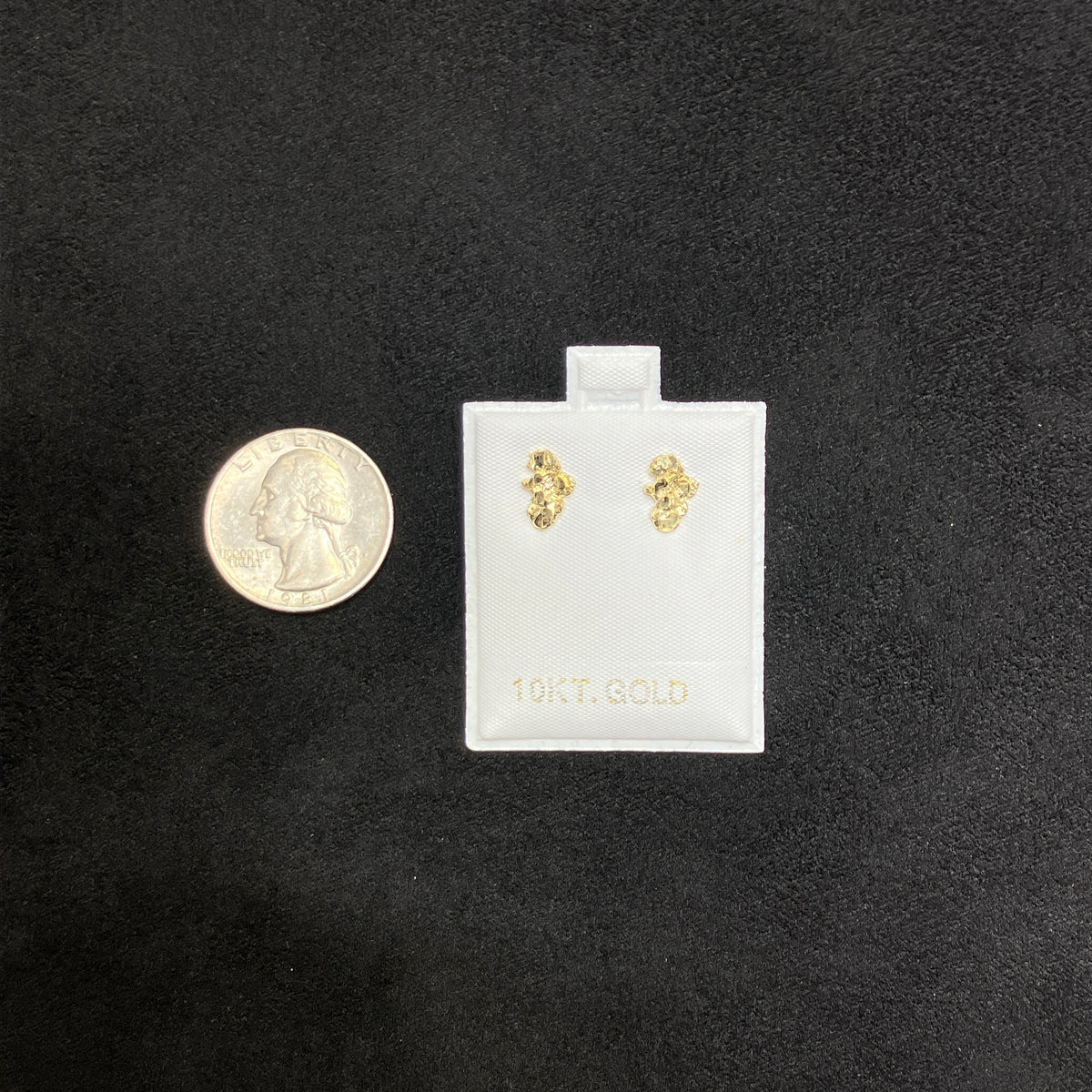10K Yellow Gold Small Nugget Stud Earrings