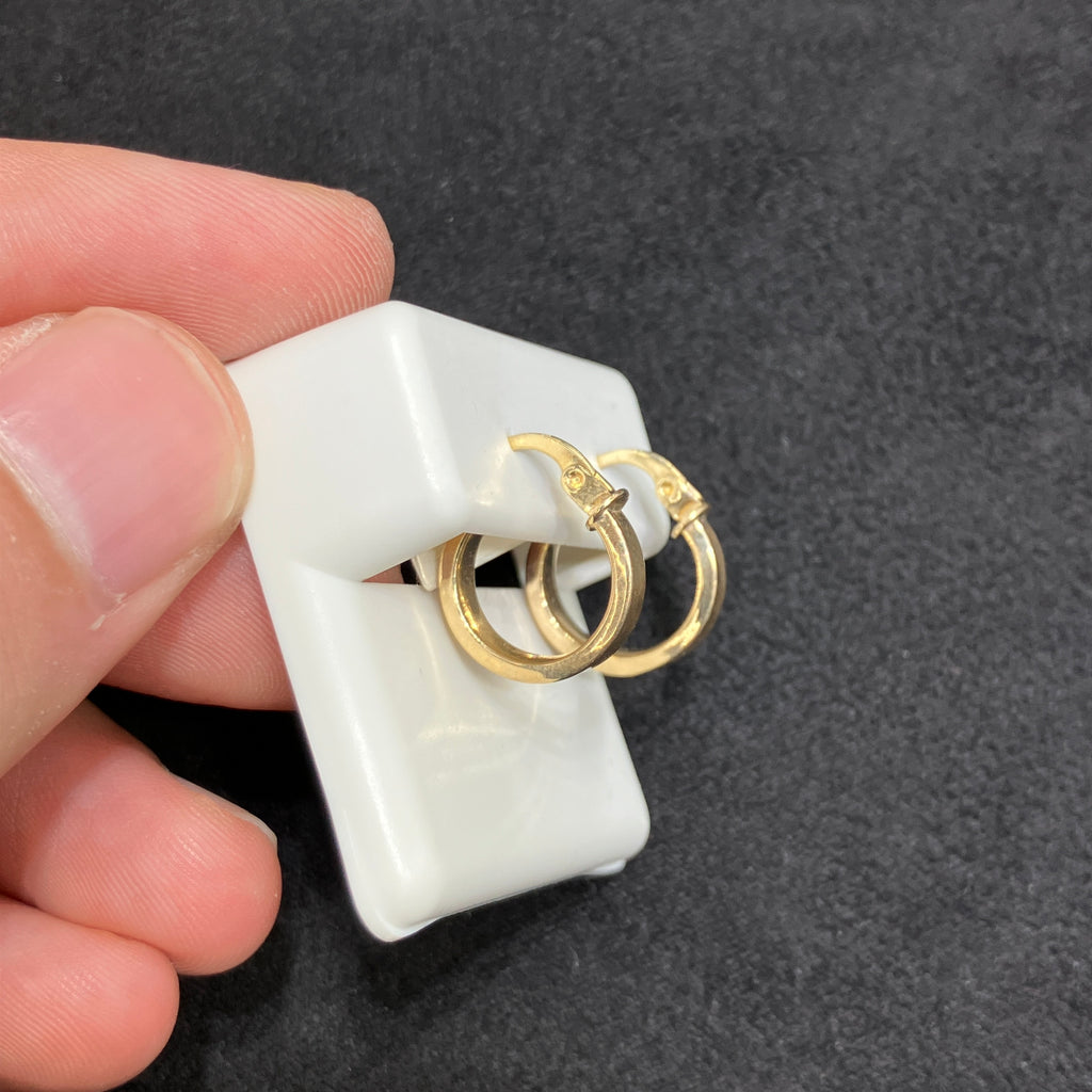 10K Solid Yellow Gold Hoop Earrings | Unisex