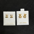 10K Multi-Tone Gold Bear-Shaped Stud Earrings