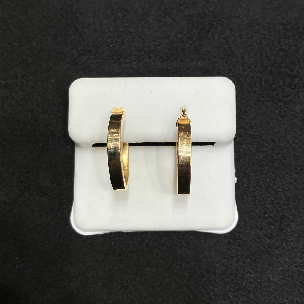 10K Solid Yellow Gold Hoop Earrings for Women