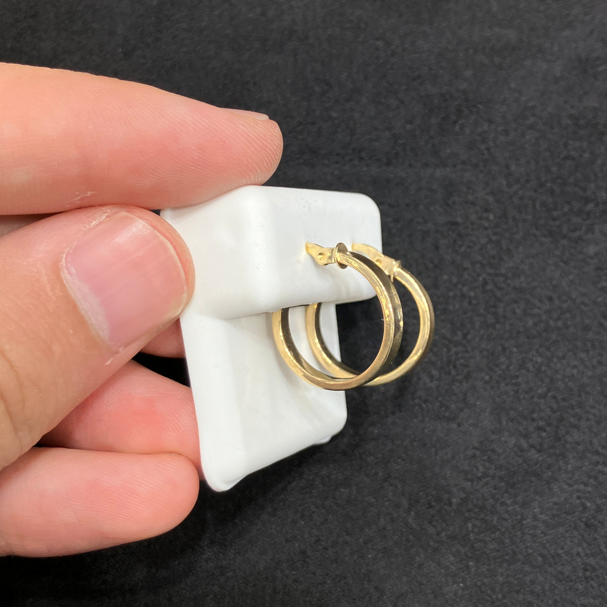 10K Solid Yellow Gold Hoop Earrings for Women