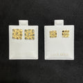 10K Yellow Gold Diamond-Cut Square Nugget Earrings, Small & Large