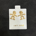 10K Yellow Gold Playing Card Character Stud Earring Set