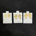 10K Yellow Gold Deep-Cut Nugget Stud Earrings, Medium to X-Large