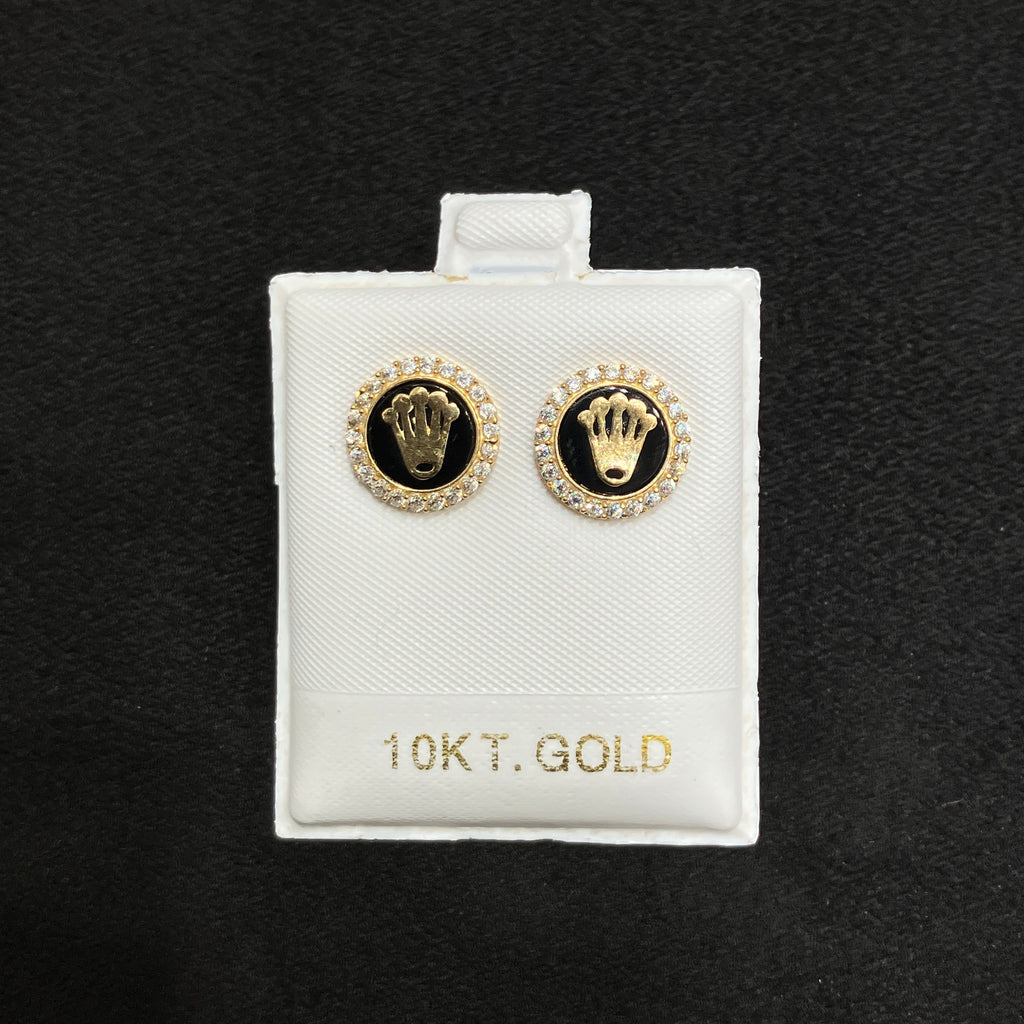 10K Yellow Gold Round Stud Earring Set
