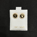 10K Yellow Gold Round Stud Earring Set