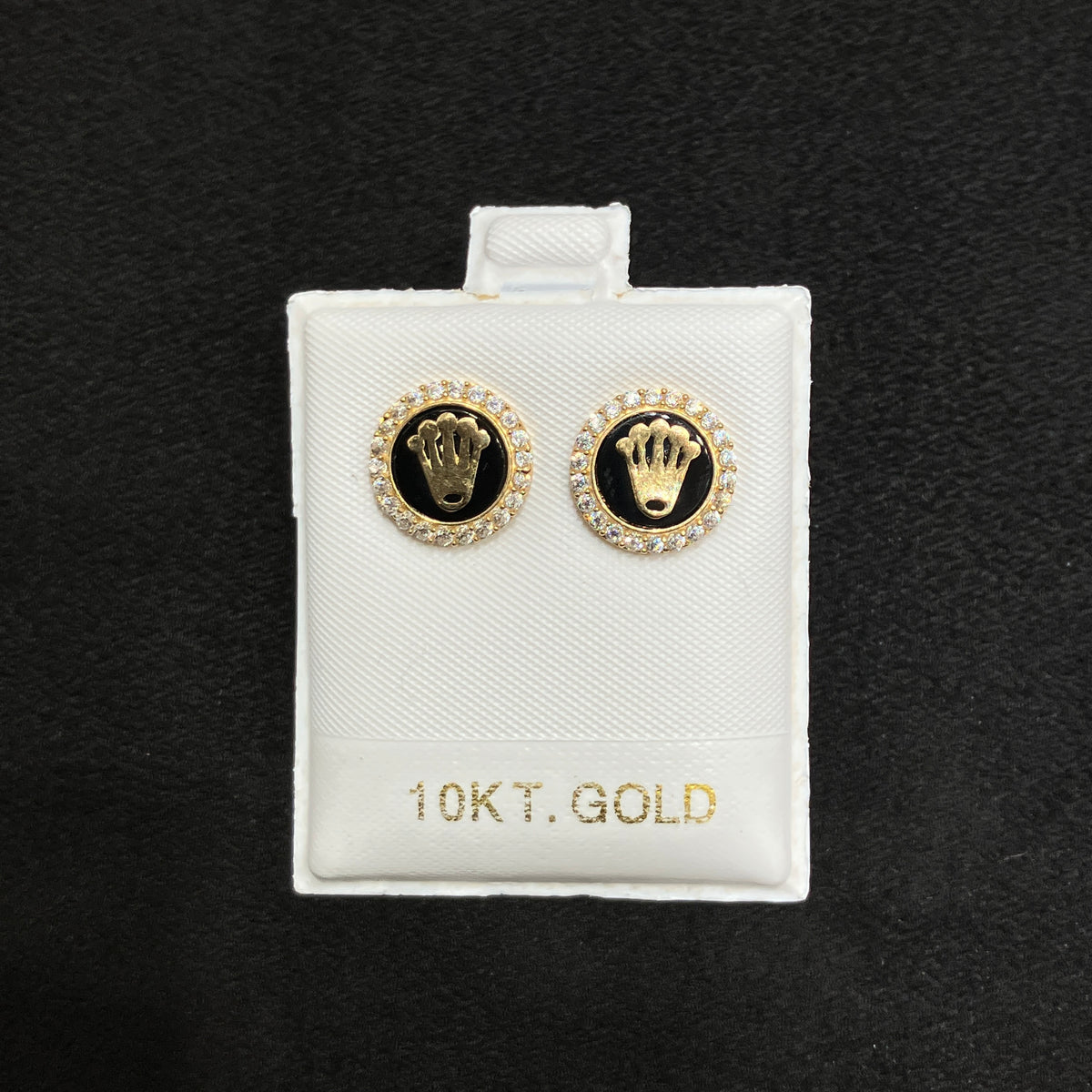 10K Yellow Gold Round Stud Earring Set