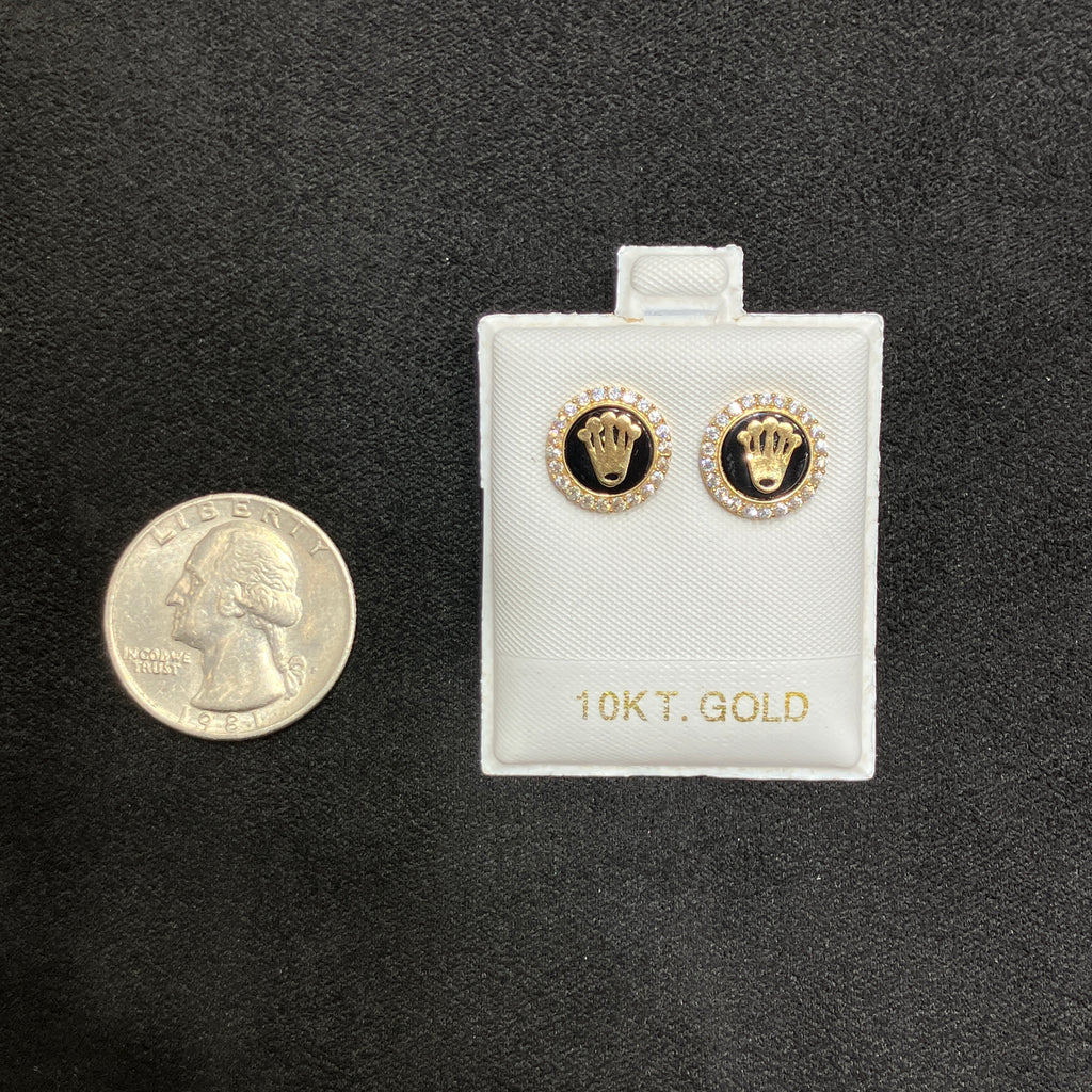 10K Yellow Gold Round Stud Earring Set