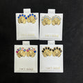 10K Yellow Gold Indian Head Earring Set