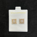 10K Yellow Gold Layered Square CZ Earrings