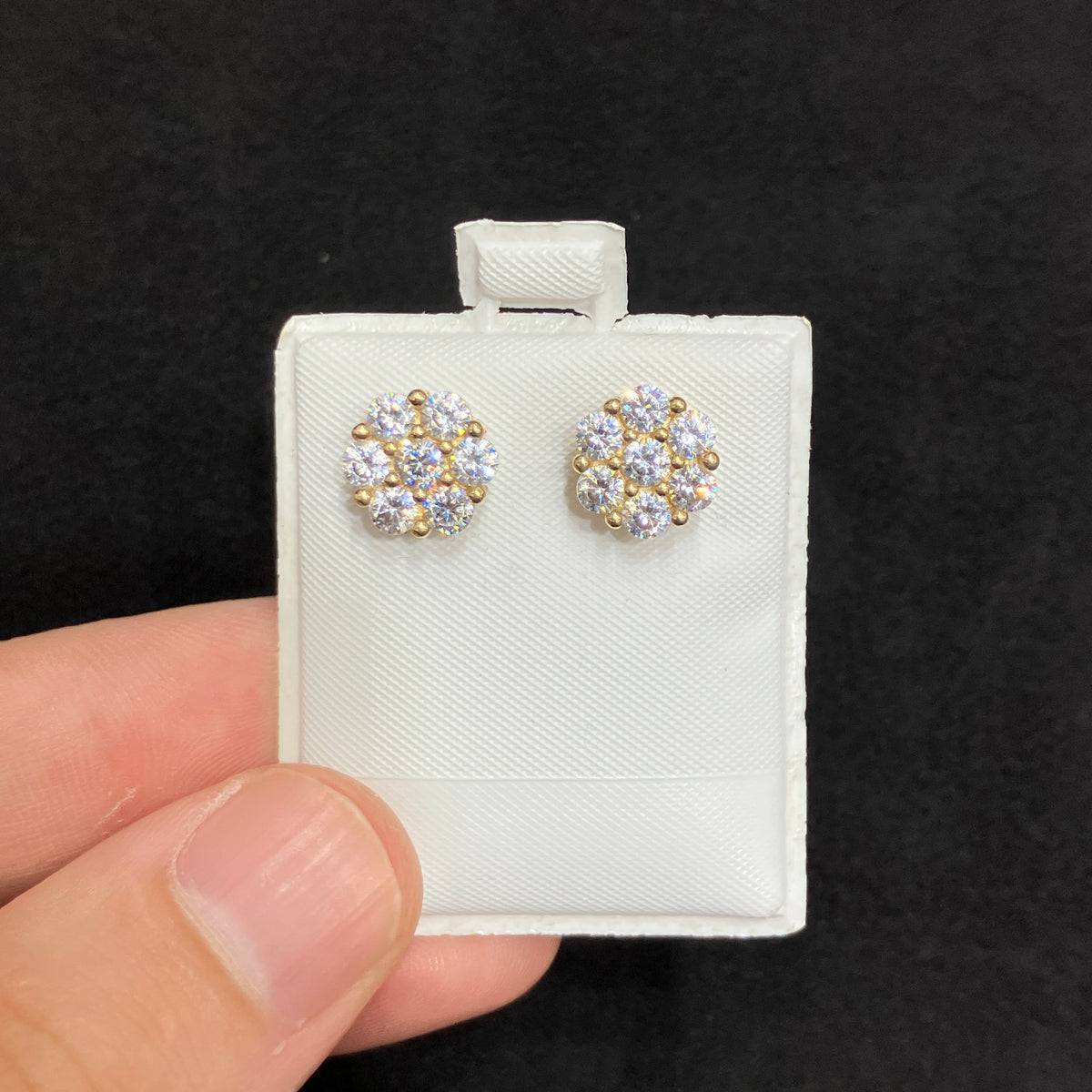 10K Yellow Gold Flower Style Stud Earrings