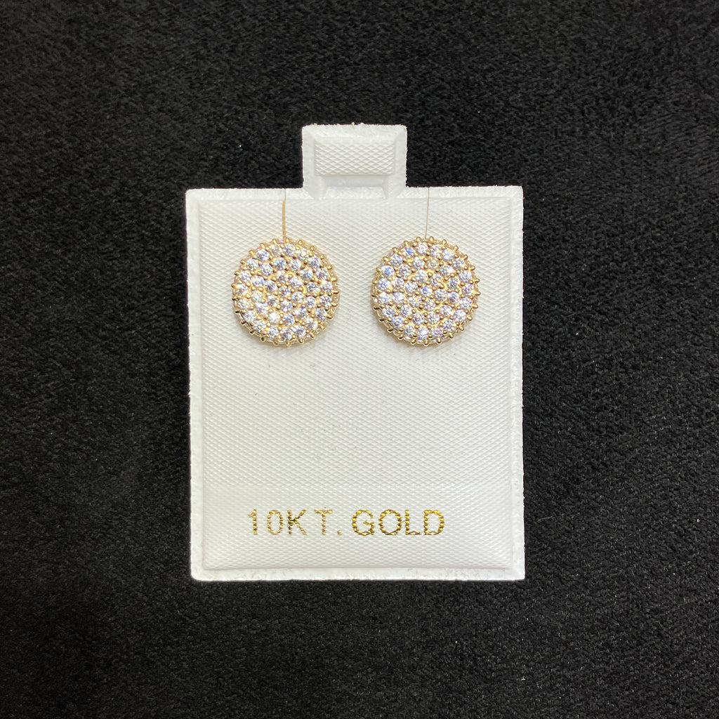 10K Yellow Gold Circular Stud Earrings