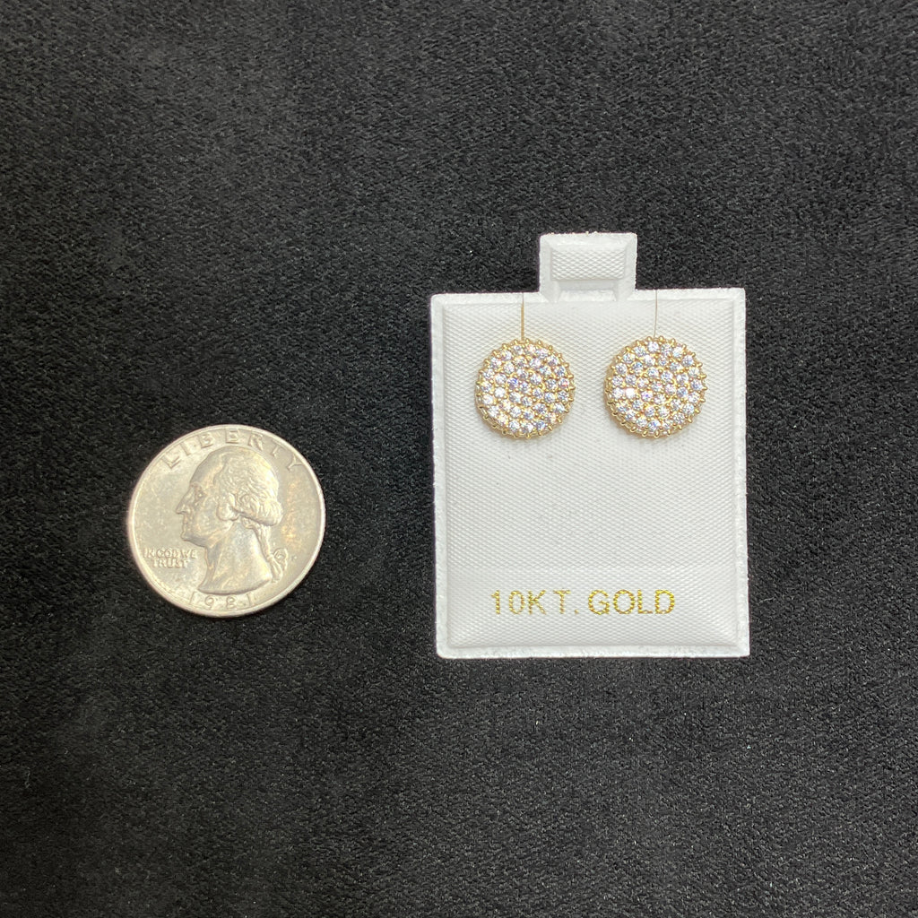 10K Yellow Gold Circular Stud Earrings