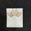 10K Yellow Gold Large CZ Butterfly Earrings