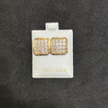 10K Yellow Gold Large Square Stud Earrings