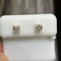 Square Emerald-Cut Lab-Grown Diamond Solitaire Stud Earrings in 10k Yellow Gold