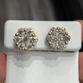 10k Yellow Gold 3.25CTW VS Natural Diamond Floral Style Earrings