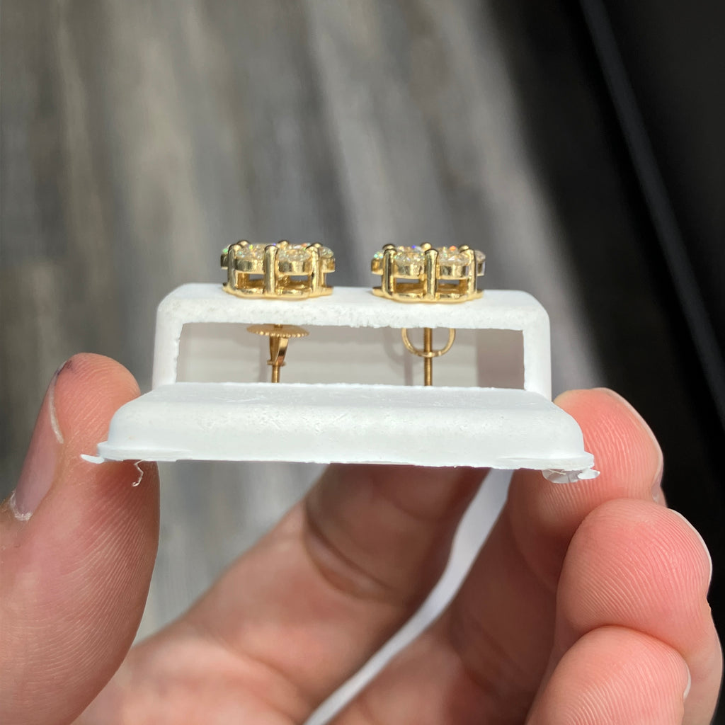 10k Yellow Gold 3.25CTW VS Natural Diamond Floral Style Earrings