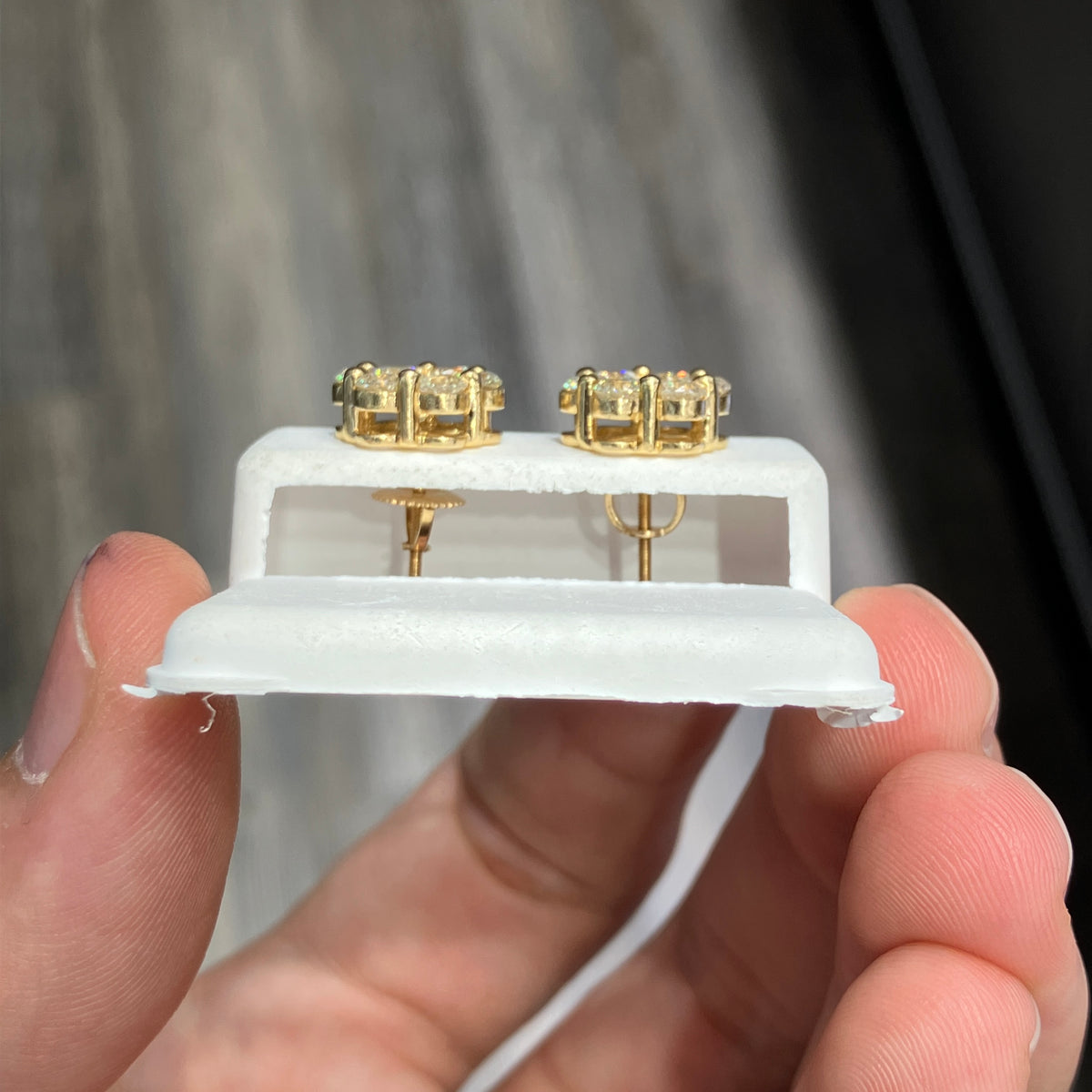 10k Yellow Gold 3.25CTW VS Natural Diamond Floral Style Earrings