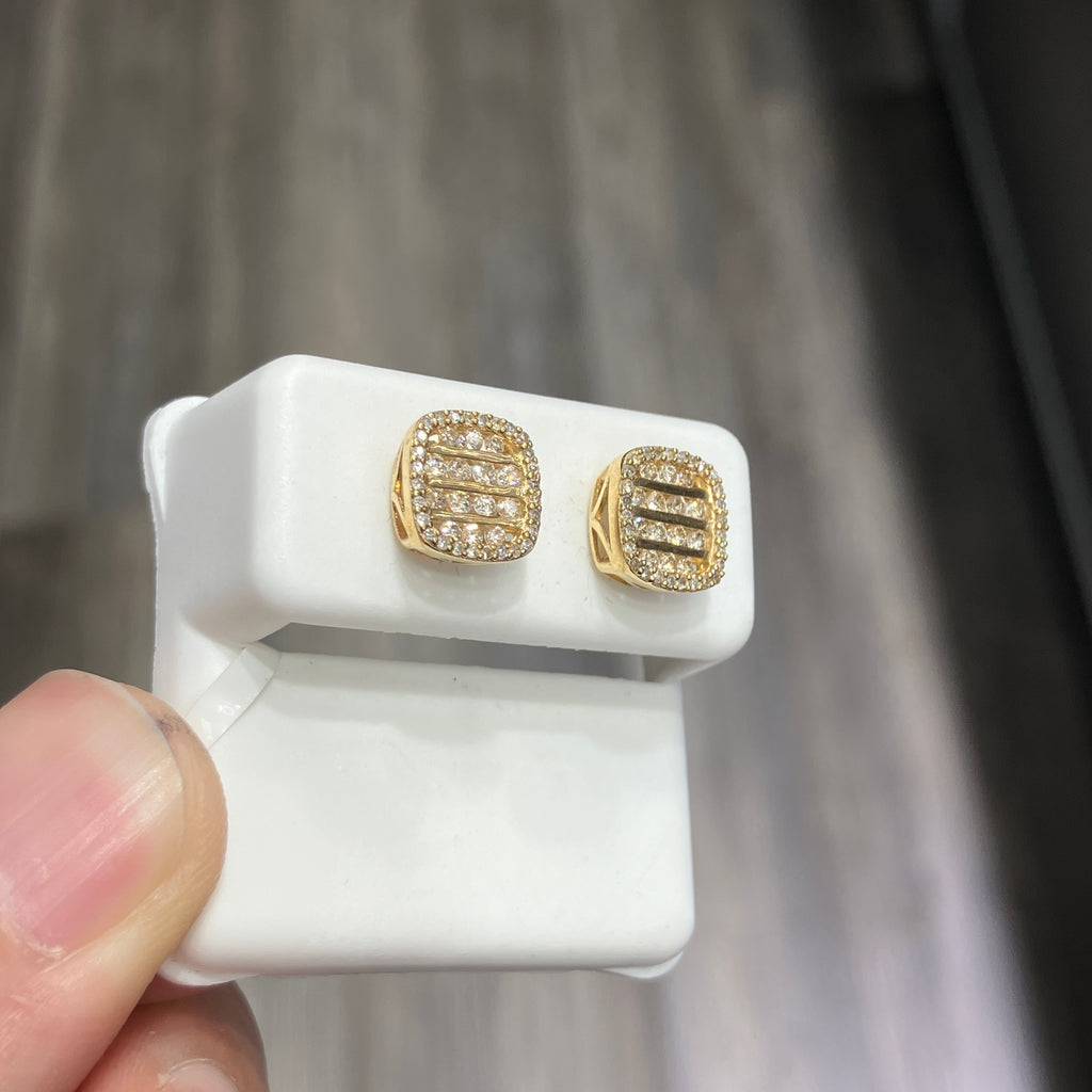 10k Natural Diamond Earrings .50 CTW Yellow Gold Studs