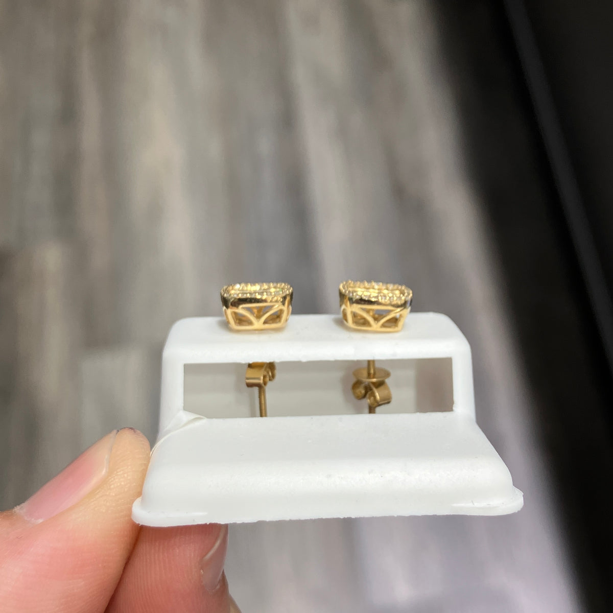 10k Natural Diamond Earrings .50 CTW Yellow Gold Studs