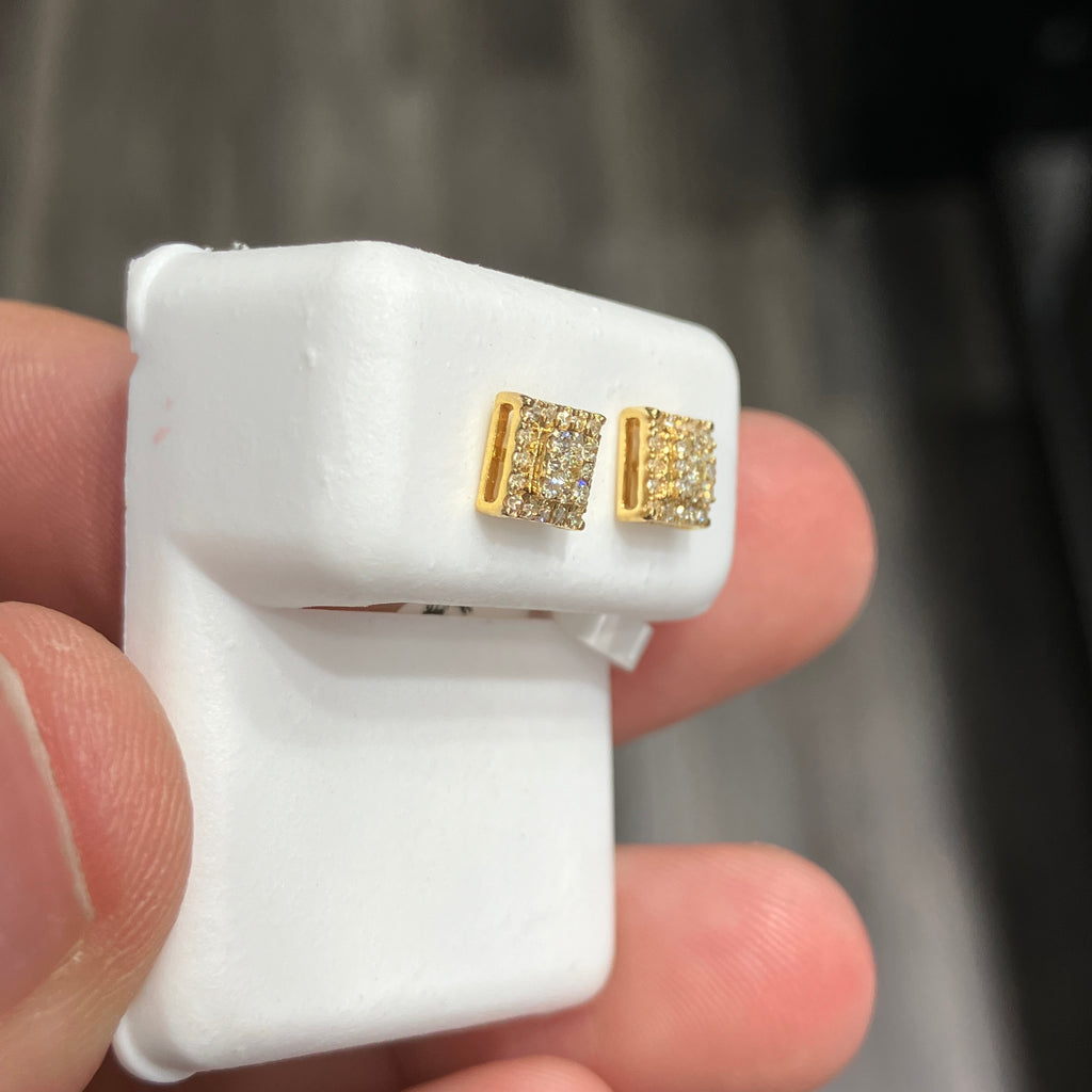 Natural Diamond Stud Earrings in 10k Yellow Gold